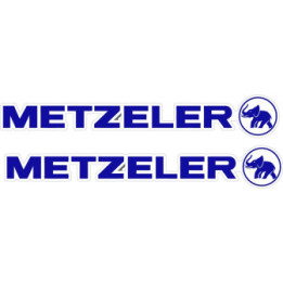 Metzeler Blue Stickers – Motorcycle Tyre Racing Sponsor Decals (2-Pack)