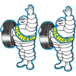 Michelin Man Stickers – Bibendum Tyres Racing Decals (2-Pack)