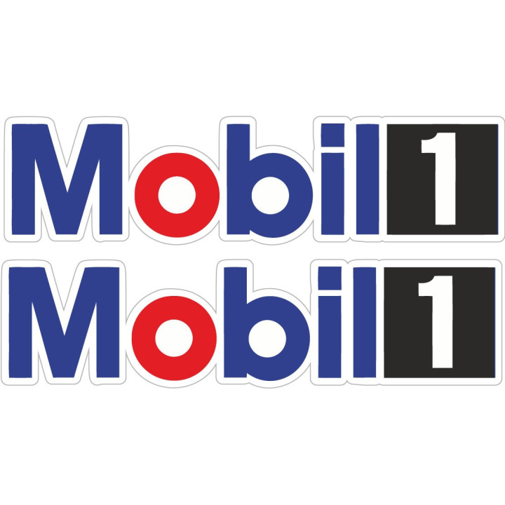 Mobil 1 Stickers – Motorsport Sponsor Engine Oil Racing Decals (2-Pack)