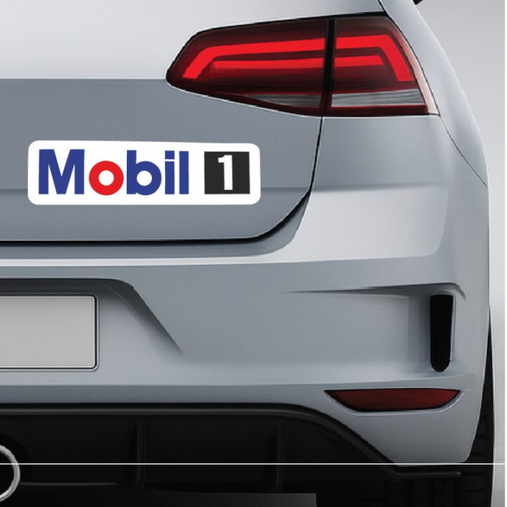 Mobil 1 Stickers Style 2 - Motor Oil Sponsor Decals (2-Pack)