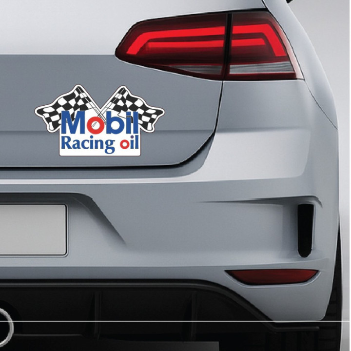 2x Mobil Racing Oil Stickers Decals - DecalsHouse