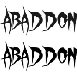 Abaddon Stickers – Black Metal Band Logo Decals (2-Pack)