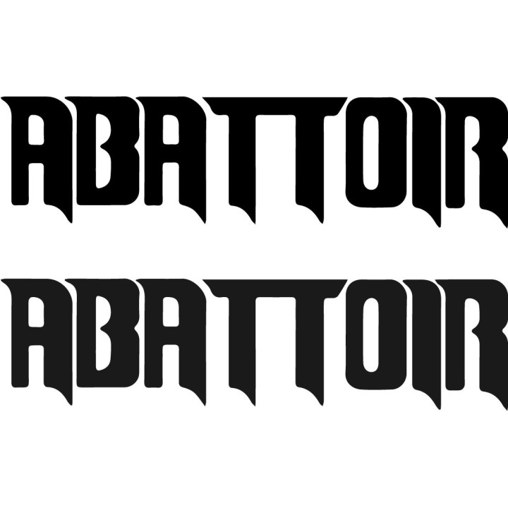 Abattoir Stickers – Speed Metal Band Logo Decals (2-Pack)