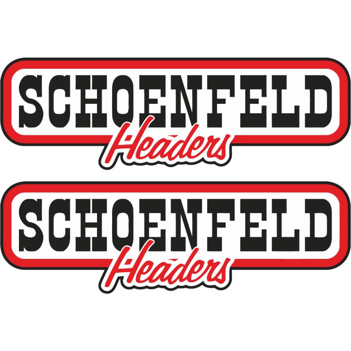 2x Schoenfeld Headers Stickers Decals - DecalsHouse