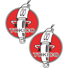 2x Tokico Gas Shocks Style 2 Stickers Decals - DecalsHouse