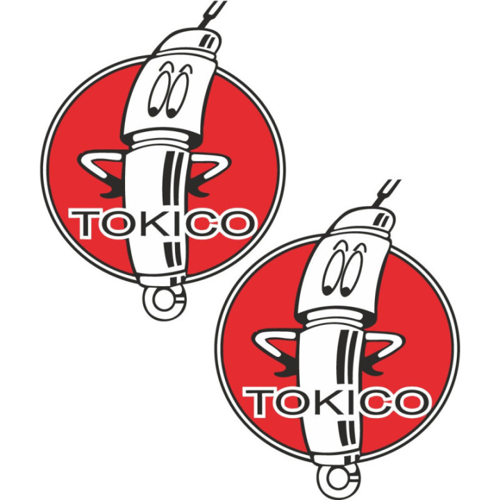 2x Tokico Gas Shocks Style 2 Stickers Decals - DecalsHouse