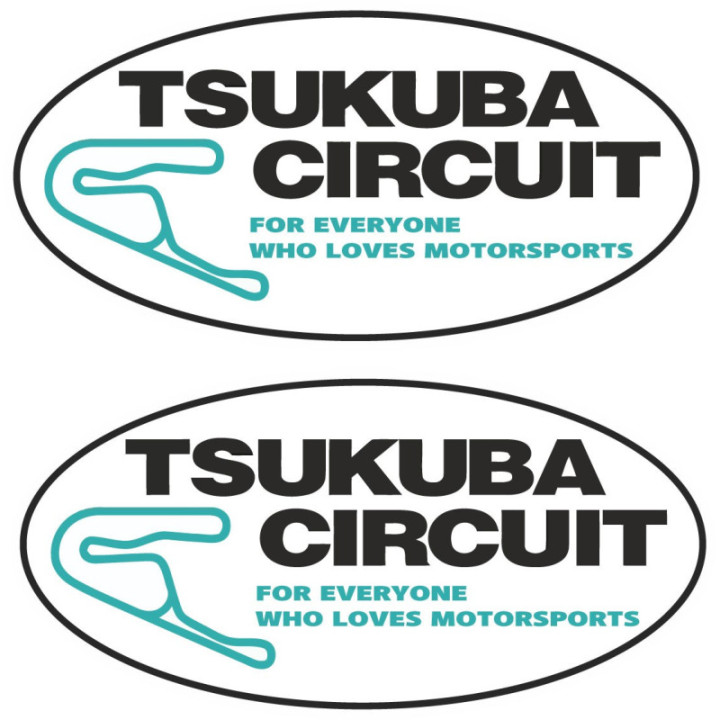 2x Tsukuba Circuit Style 2 Stickers Decals - DecalsHouse