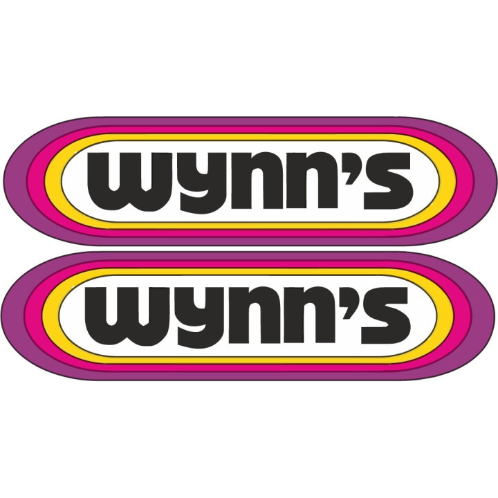Wynns Stickers – Classic Motorsport Engine Treatment Decals (2-Pack)