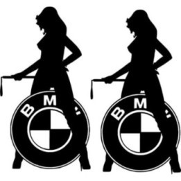 Bmw Logo With Girl Die Cut Style 2 Stickers Decals - DecalsHouse