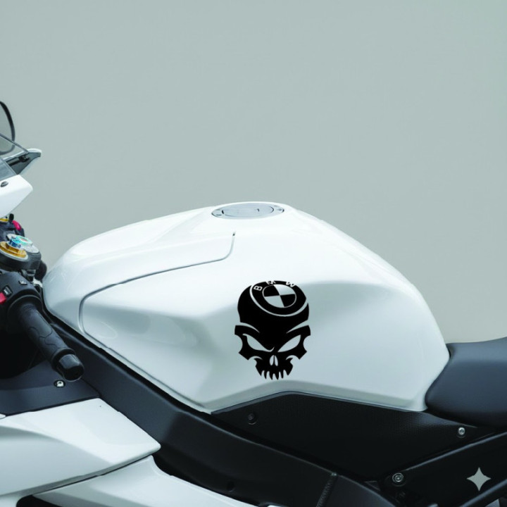BMW Motorrad Skull Stickers – R nineT S1000R Custom Decals (2-Pack)