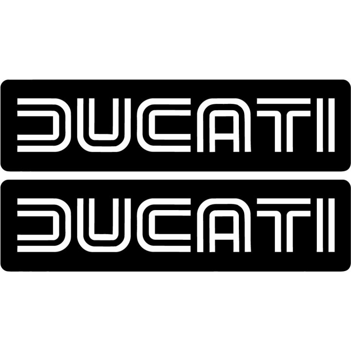 Ducati Badge Logo Lettering Black Stickers Decals - DecalsHouse