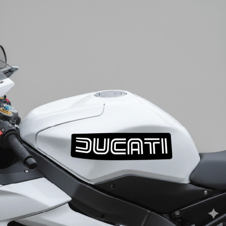 Ducati Badge Logo Lettering Black Stickers Decals - DecalsHouse