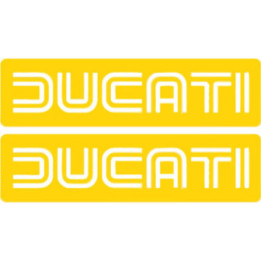 Ducati Badge Logo Lettering Yellow Stickers Decals - DecalsHouse
