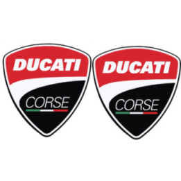 Ducati Corse Logo Style 2 Stickers – Racing Superbike Decals (2-Pack)