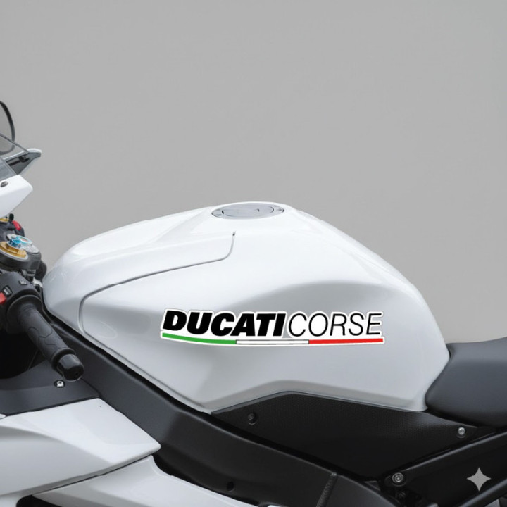 Ducati Corse Stickers Style 2 – MotoGP Race Replica Decals (2-Pack)