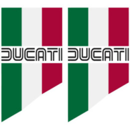 Ducati Flag Stickers – Italian Tricolore MotoGP Motorcycle Decals (2-Pack)