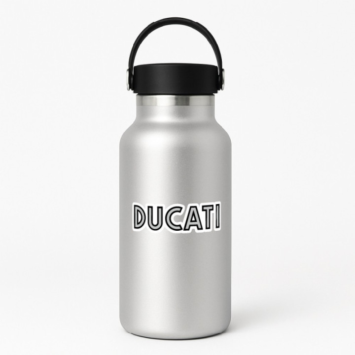Ducati Logo Black And Grey Lettering Stickers Decals - DecalsHouse