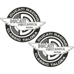 Ducati Meccanica Bologna Logo Black And White Stickers Decals - DecalsHouse