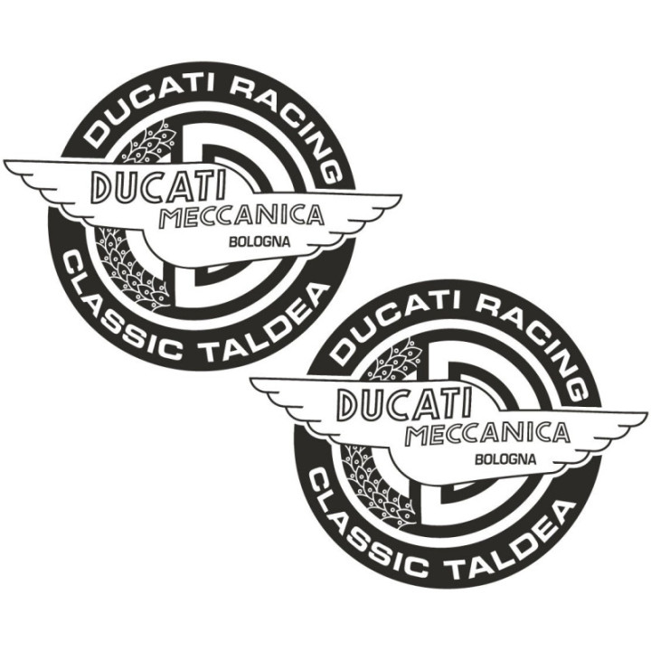 Ducati Meccanica Bologna Logo Black And White Stickers Decals - DecalsHouse