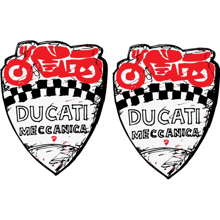 Ducati Meccanica Logo Scribble Stickers Decals - DecalsHouse