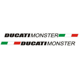 Ducati Monster Italy Flag Stickers – Naked Bike Italian Decals (2-Pack)