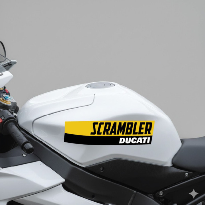 Ducati Scrambler Black And Yellow Stickers Decals - DecalsHouse