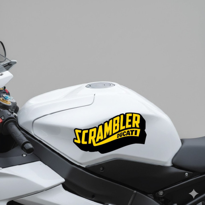 Ducati Scrambler Black And Yellow Style 2 Stickers Decals - DecalsHouse