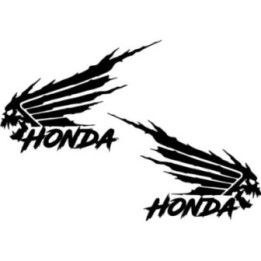 Honda Skull Wings Stickers - Custom Dark Decals (2-Pack)