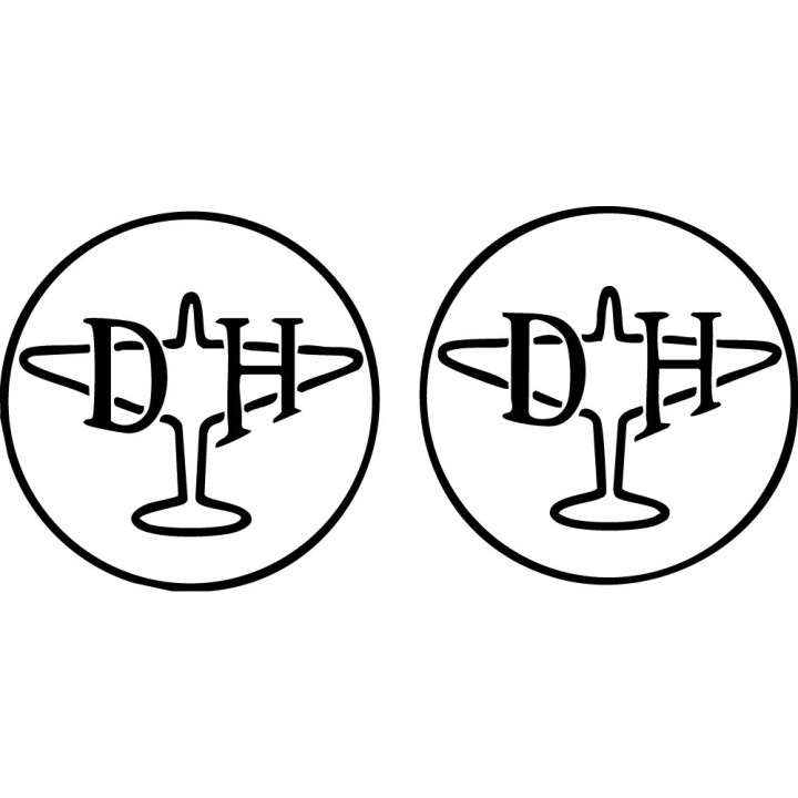 De Havilland Aircraft Stickers - Vintage Aero Decals (2-Pack)