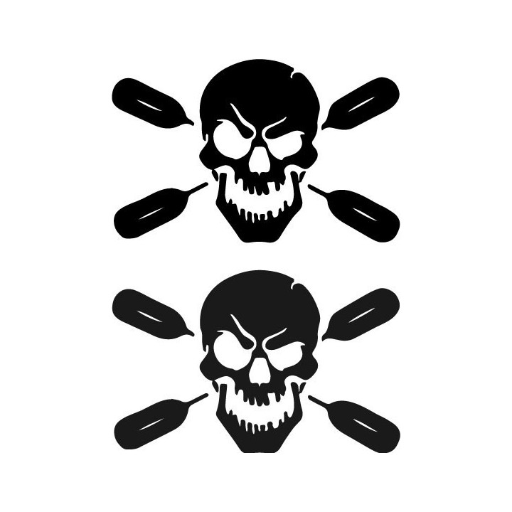 Buy Death Skull And Oars Boating Ver2 Decal Sticker Online