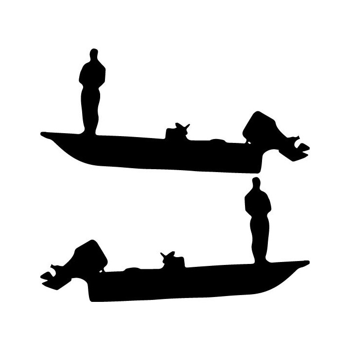 Buy Fisherman On Boat Silhouette Vinyl Decal Online