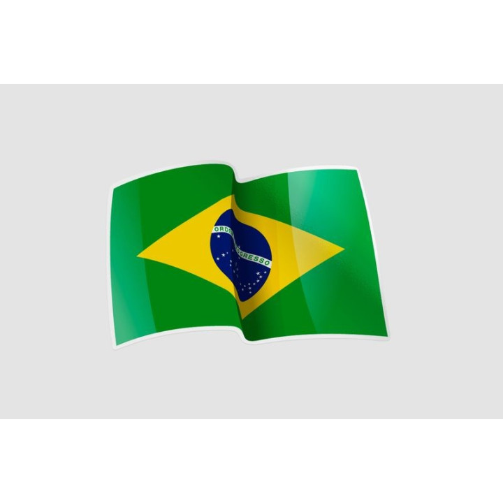 Flag Of Brazil Style 9 Sticker - DecalsHouse
