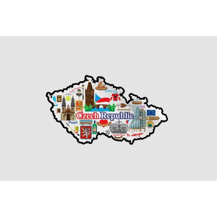 Czech Republic Map Style 3 Sticker - DecalsHouse