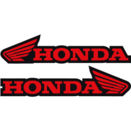 Honda Logo Red & Black Stickers 2-Pack | Glossy Motorcycle Decals