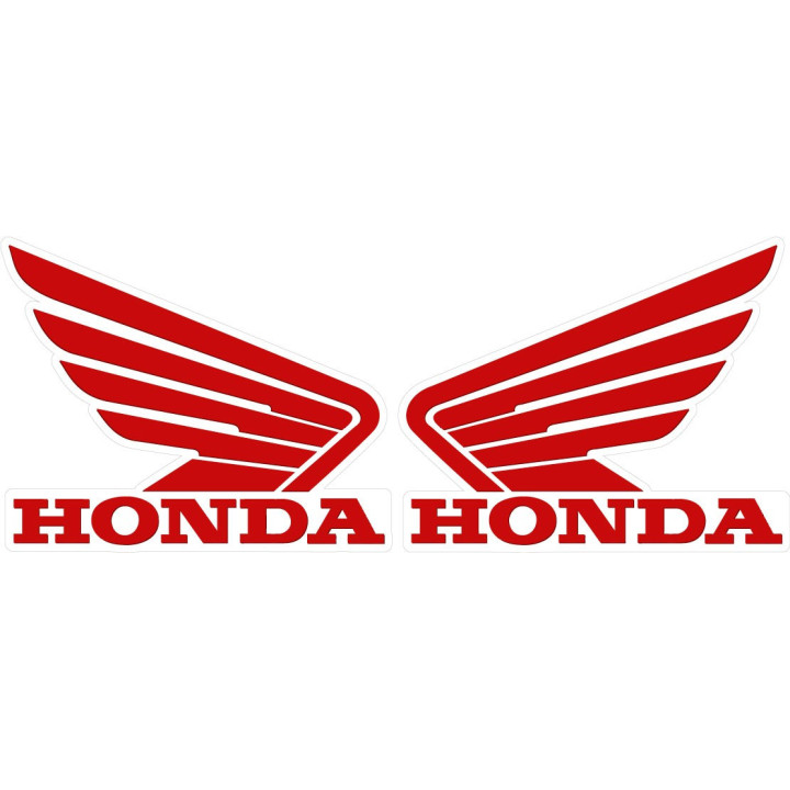Honda Wings Logo Stickers - Motorcycle Tank Decals (2-Pack)
