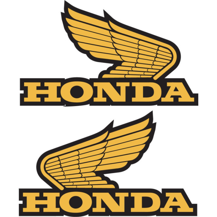 Honda Wings Yellow Stickers – Tank & Fairing Decals (2-Pack)