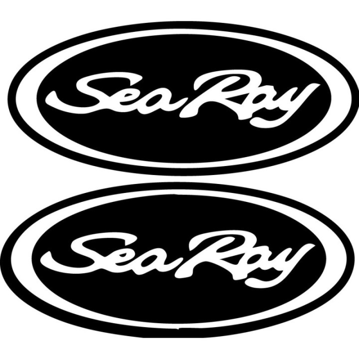 Sea Ray Stickers Oval – Boat Cruiser Marine Decals (2-Pack)