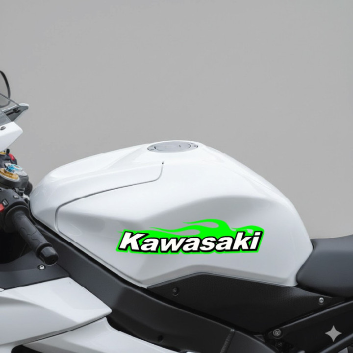 Kawasaki Green Flames Stickers – Ninja Z Custom Decals (2-Pack)