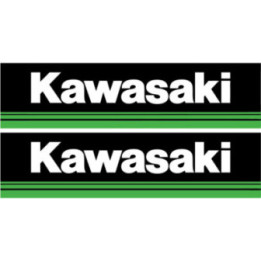 Kawasaki Stickers Style 3 - Motorcycle Logo Decals (2-Pack)