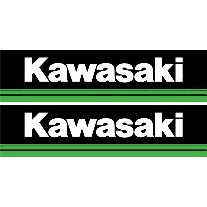Kawasaki Stickers Style 3 - Motorcycle Logo Decals (2-Pack)