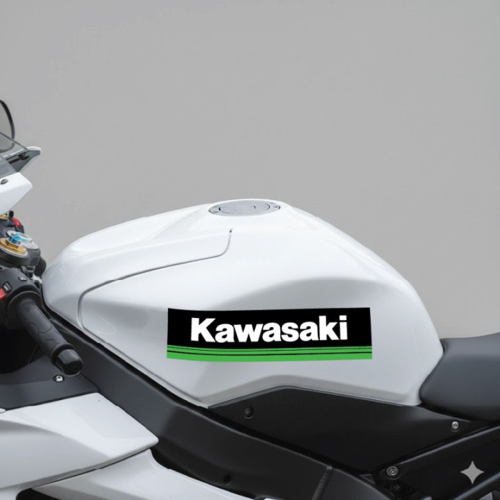 Kawasaki Stickers Style 3 - Motorcycle Logo Decals (2-Pack)
