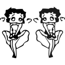 Betty Boop Skirt Blown Stickers – Retro Pin-Up Decals (2-Pack)