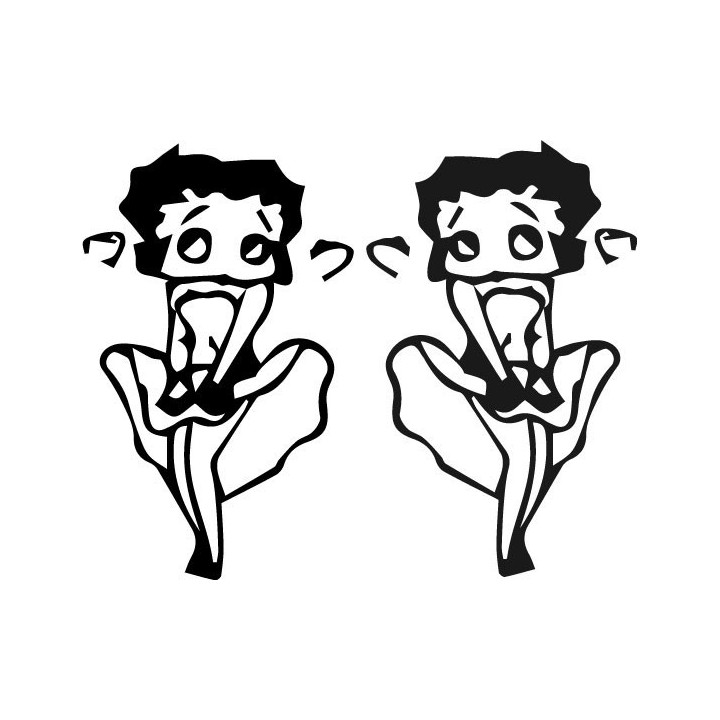 Betty Boop Skirt Blown Stickers – Retro Pin-Up Decals (2-Pack)