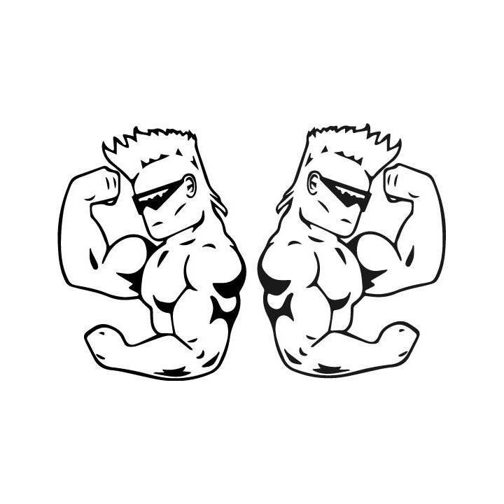 Bodybuilder Muscle Man Stickers – Gym Fitness Decals (2-Pack)