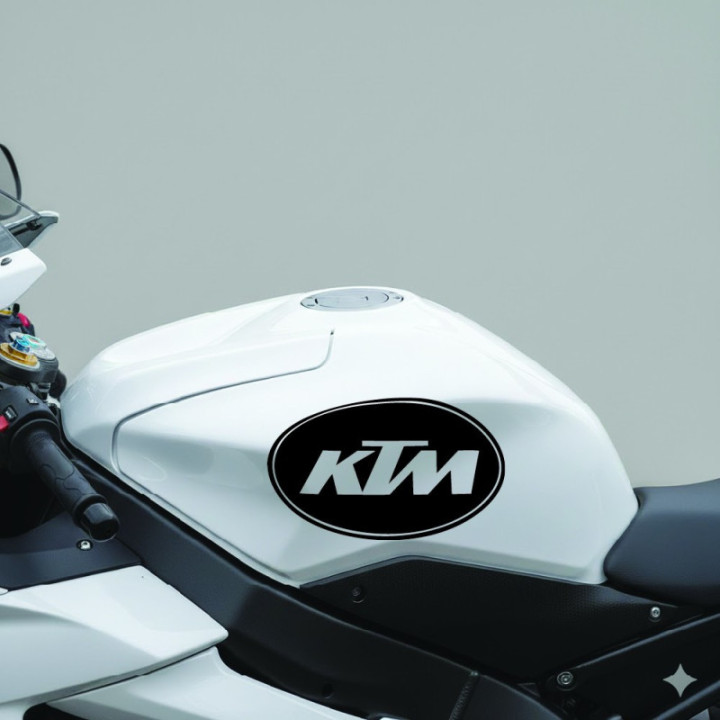 KTM Oval Logo Stickers – Fairing Panel Motorsport Decals (2-Pack)