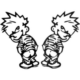 Peeing Boy Stickers – Funny Prank Cartoon Decals (2-Pack)