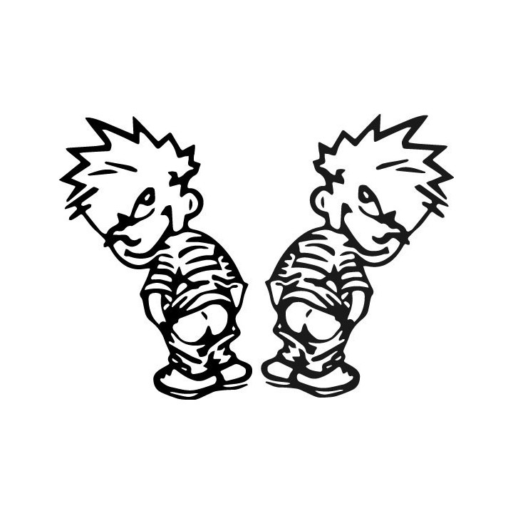 Peeing Boy Stickers – Funny Prank Cartoon Decals (2-Pack)