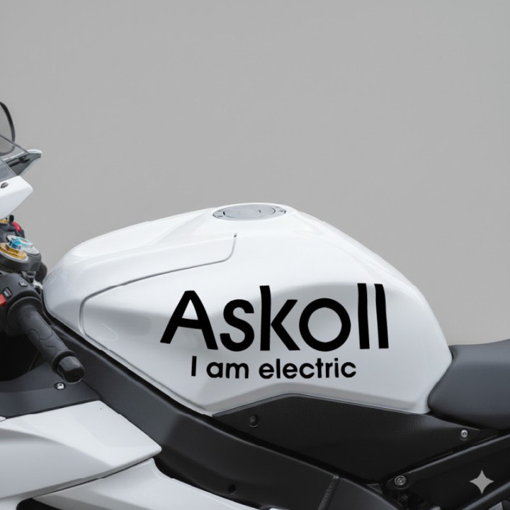 Askoll I Am Electric Die Cut Lettering Stickers Decals - DecalsHouse