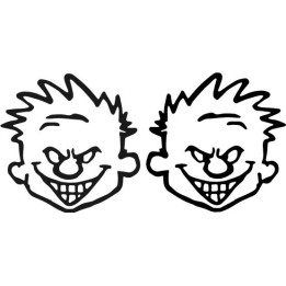 Calvin Grinning Face Stickers – Cartoon Decals (2-Pack)