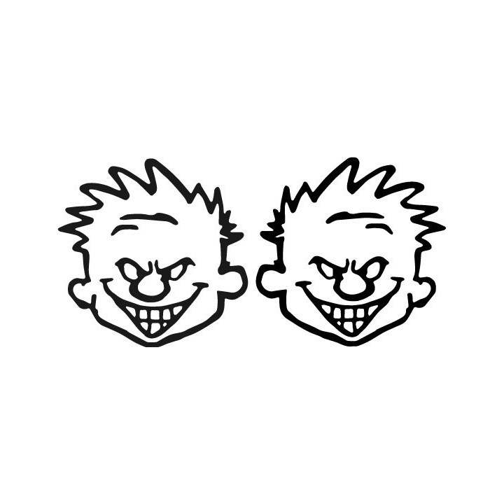 Calvin Grinning Face Stickers – Cartoon Decals (2-Pack)